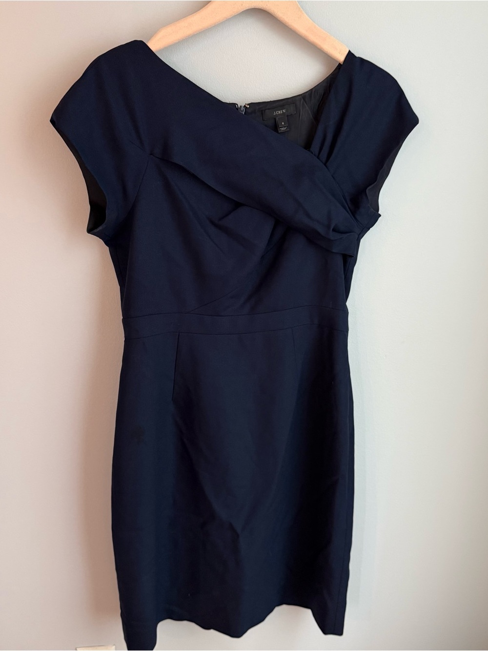 J.Crew Navy Twist-Front Cap Sleeve Dress